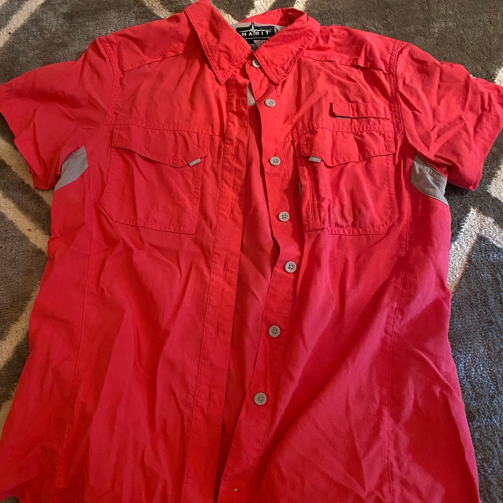 bright pink button up